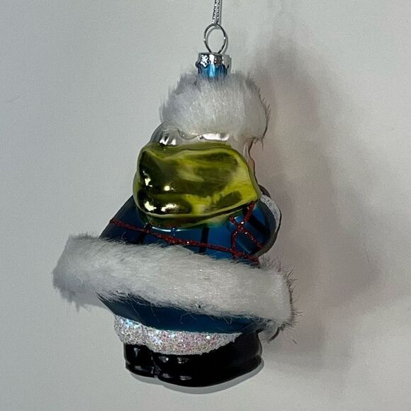 Holiday Lane Burgundy & Blush Plaid Clad Santa Christmas Ornament - Picture 6 of 8